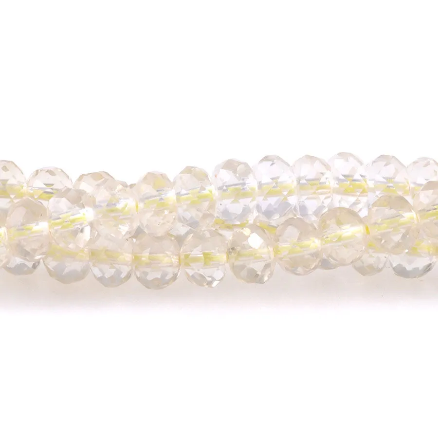 Lemon Quartz 4x6mm Faceted Rondelle - 15-16 Inch