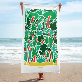 Light Floral Forest Towel