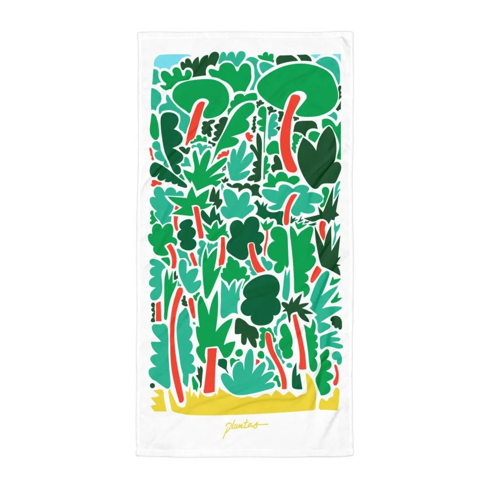 Light Floral Forest Towel