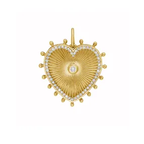 Lionheart - Cassandane - Small Diamond Heart Medallion, Yellow Gold