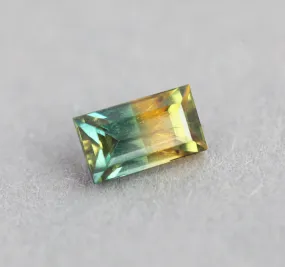 Loose 0.83 Ct Rectangle Teal And Orange Yellow Sapphire