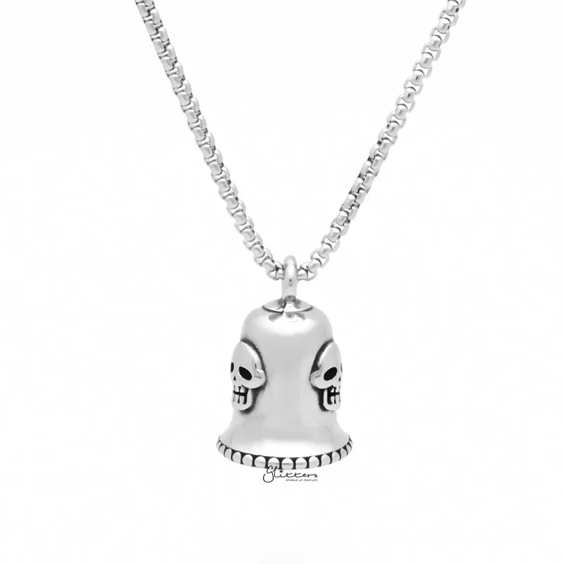 Lucky 13 Stainless Steel Bell Pendant - Silver