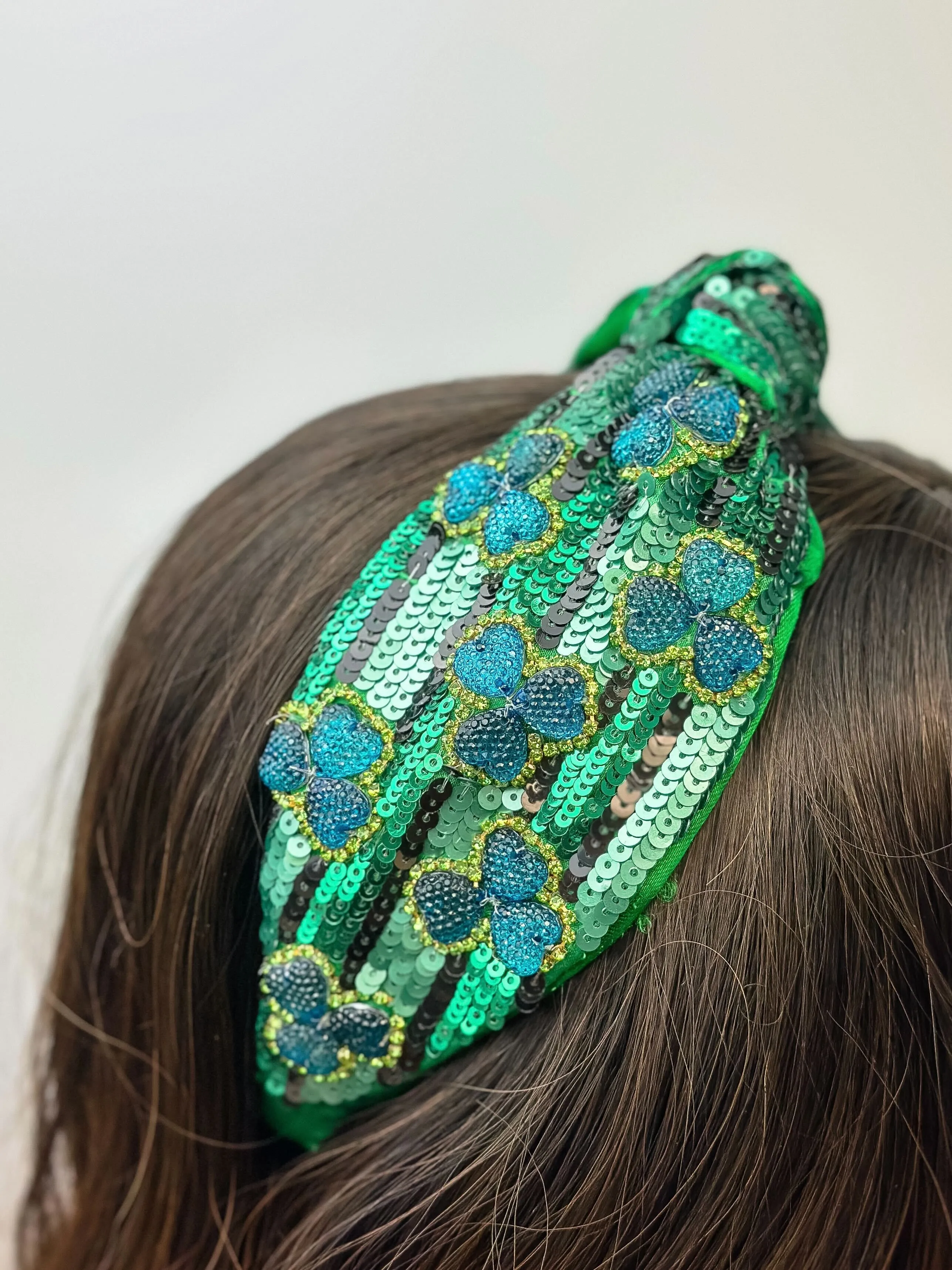 Lucky Clover Beaded Embellished Headband