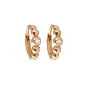 Lucky diamond hoops, Rose Gold