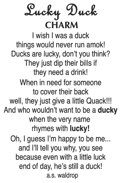 Lucky Duck Rubbery Duckie Charms Pocket Tokens