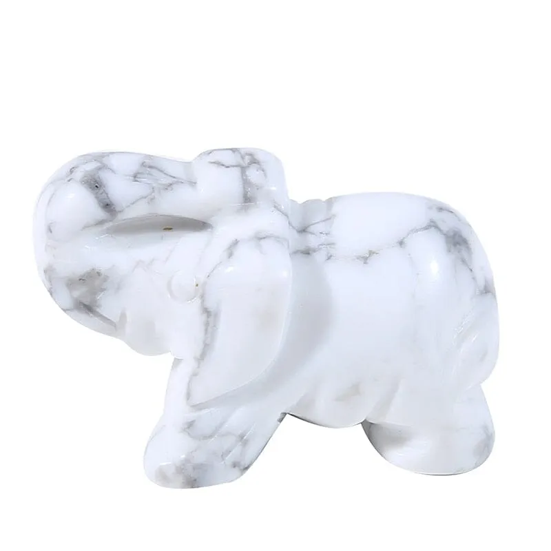 Lucky Elephant Green Aventurin Fortune Feng Shui Figurine