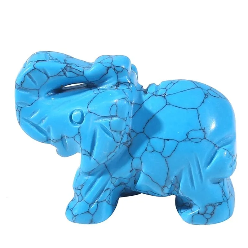 Lucky Elephant Green Aventurin Fortune Feng Shui Figurine