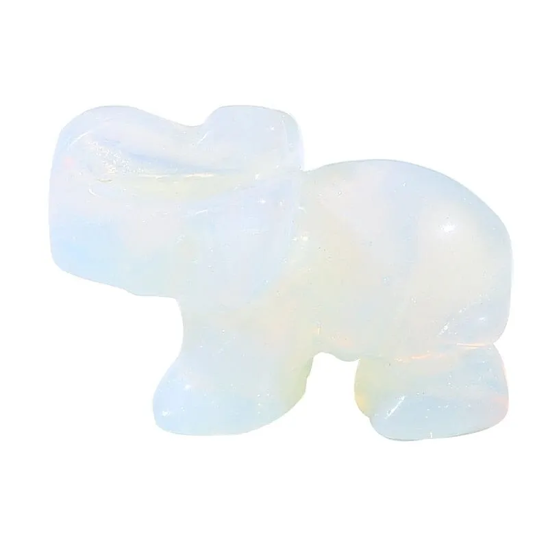 Lucky Elephant Green Aventurin Fortune Feng Shui Figurine