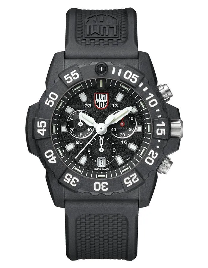 Luminox Navy SEAL Chronograph Mens Watch - Black Carbon - Rubber Strap - 200M