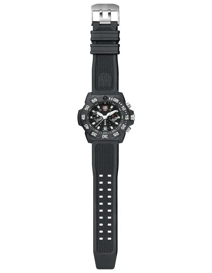 Luminox Navy SEAL Chronograph Mens Watch - Black Carbon - Rubber Strap - 200M