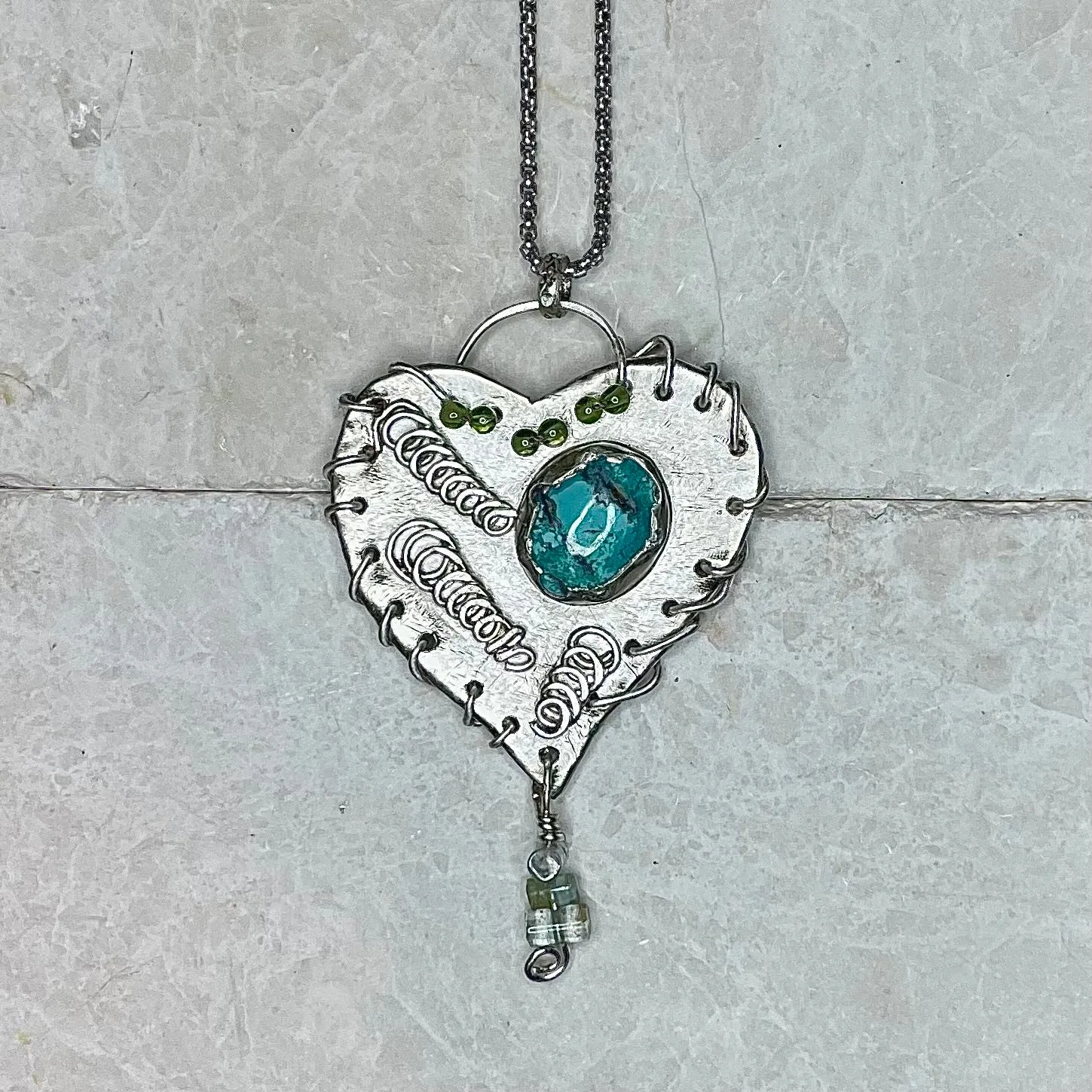 M1-Stitched and Fixed Sterling Heart Medallion