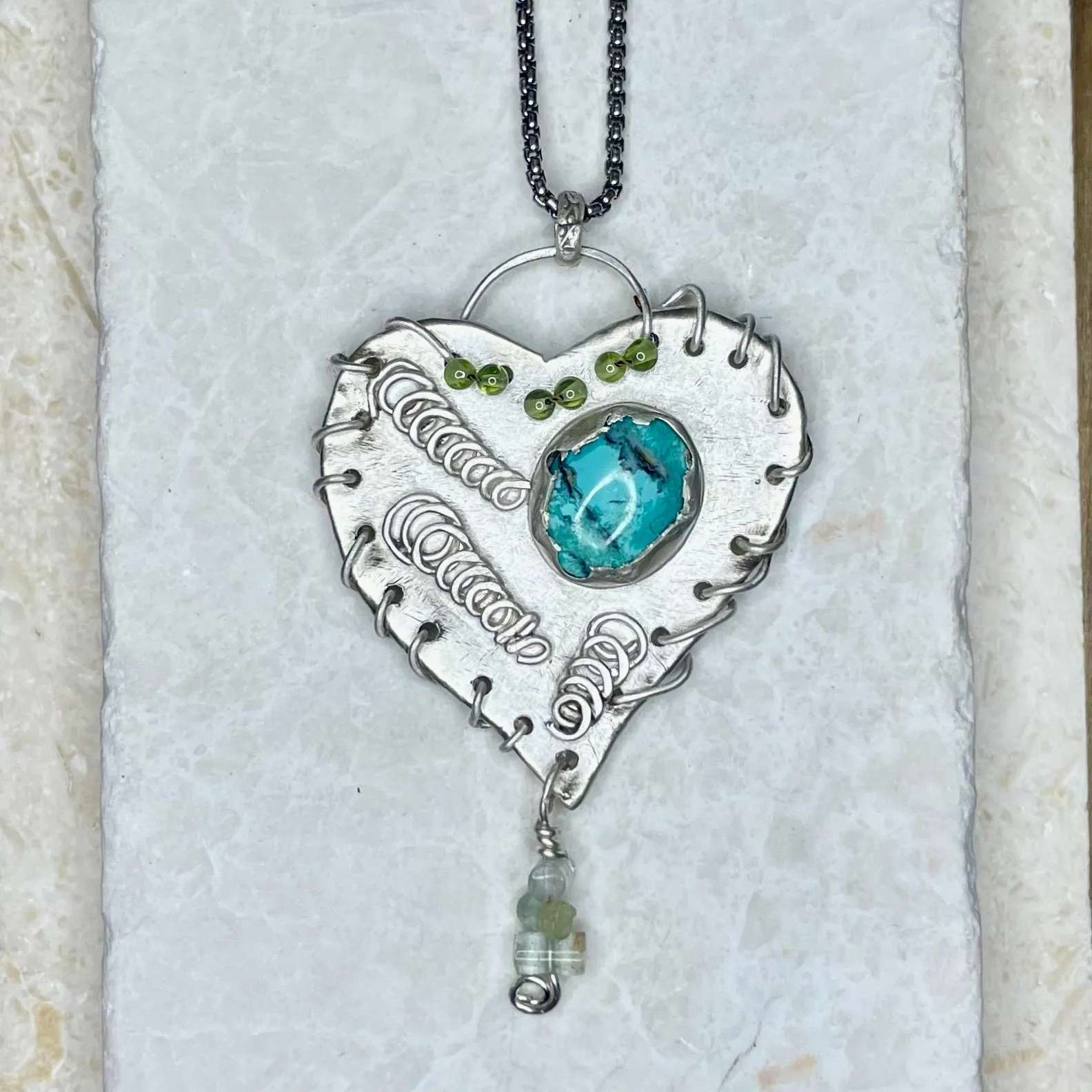 M1-Stitched and Fixed Sterling Heart Medallion