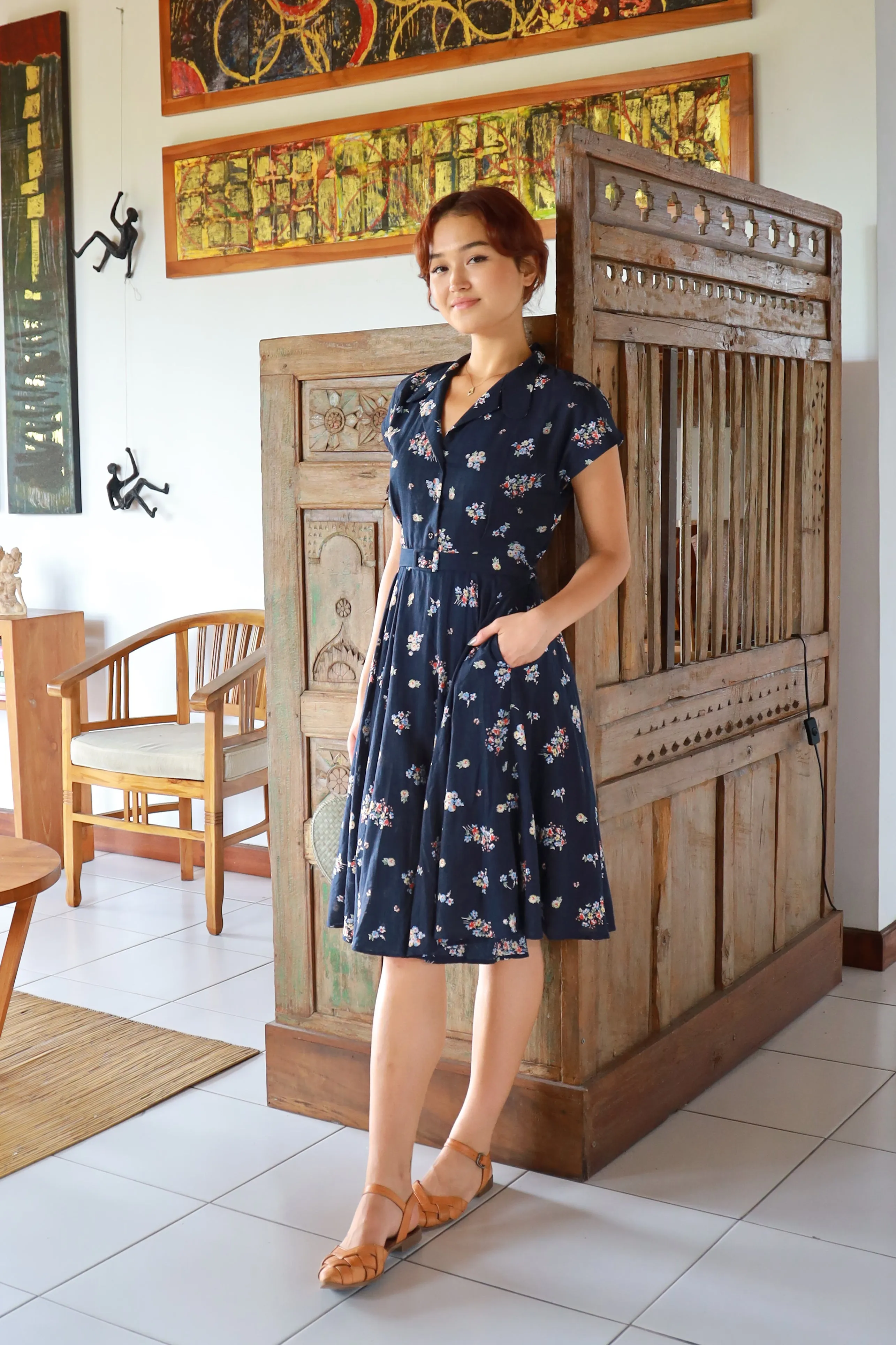 Manette Navy Floral Dress