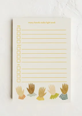 Many Hands Notepad