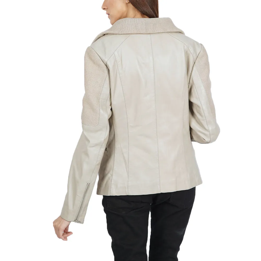 Manzell Brooklyn Asymmetrical Zip Women's Leather Jacket