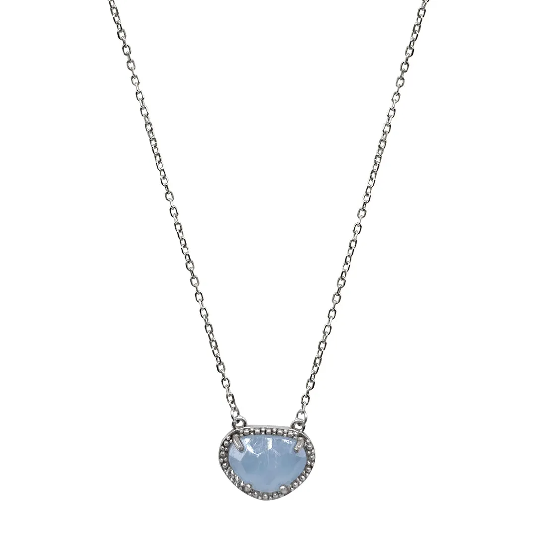 March Birthstone Necklace aquamarine silver gold