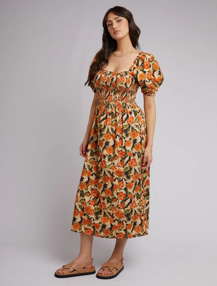 Margot Floral Shirred Dress