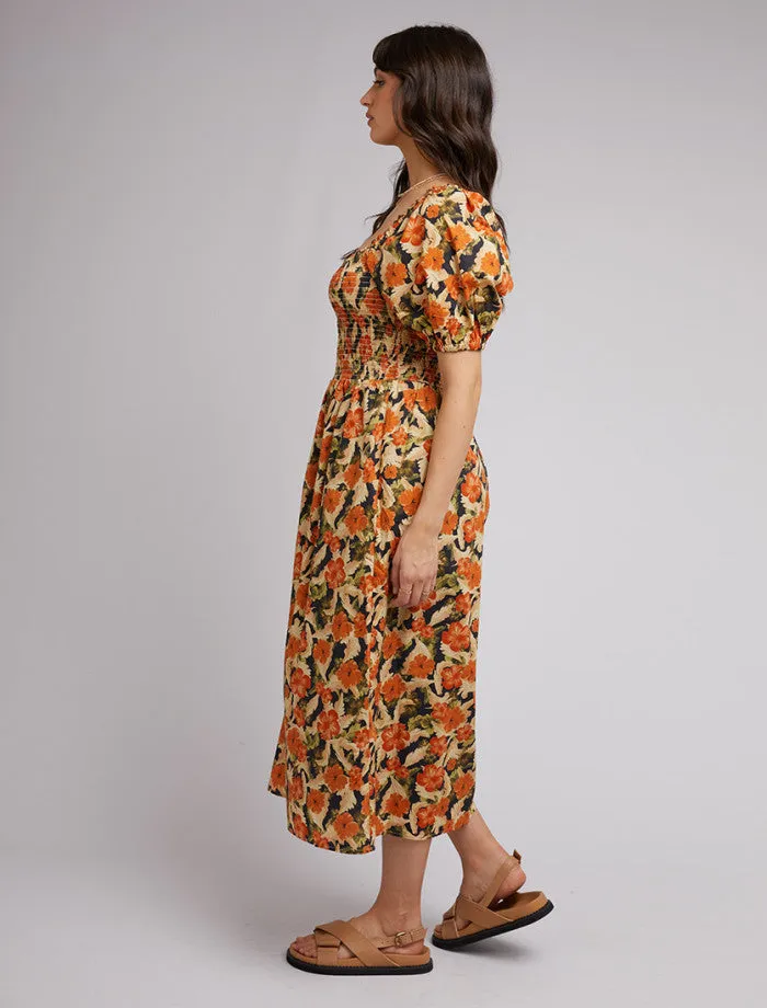 Margot Floral Shirred Dress