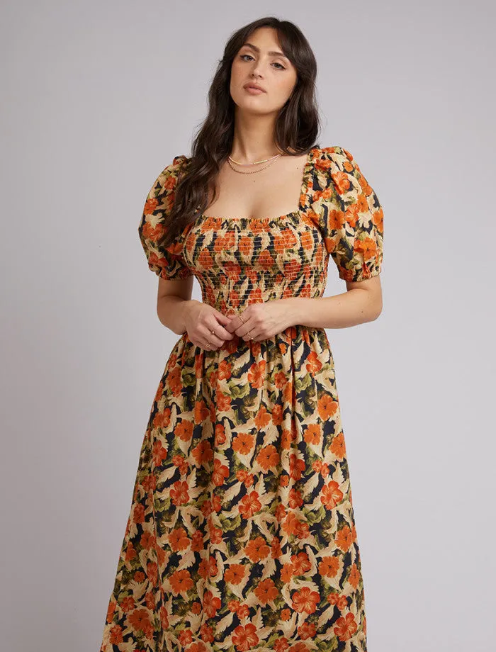 Margot Floral Shirred Dress