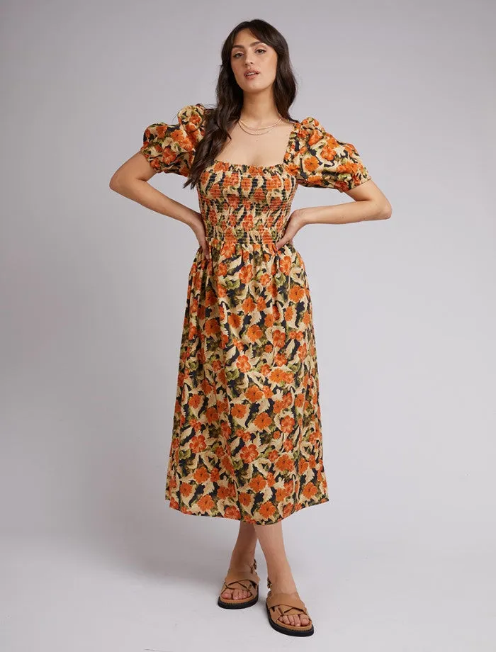 Margot Floral Shirred Dress