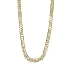 Men's 22 10mm Cuban Edge Chain with CZ gold