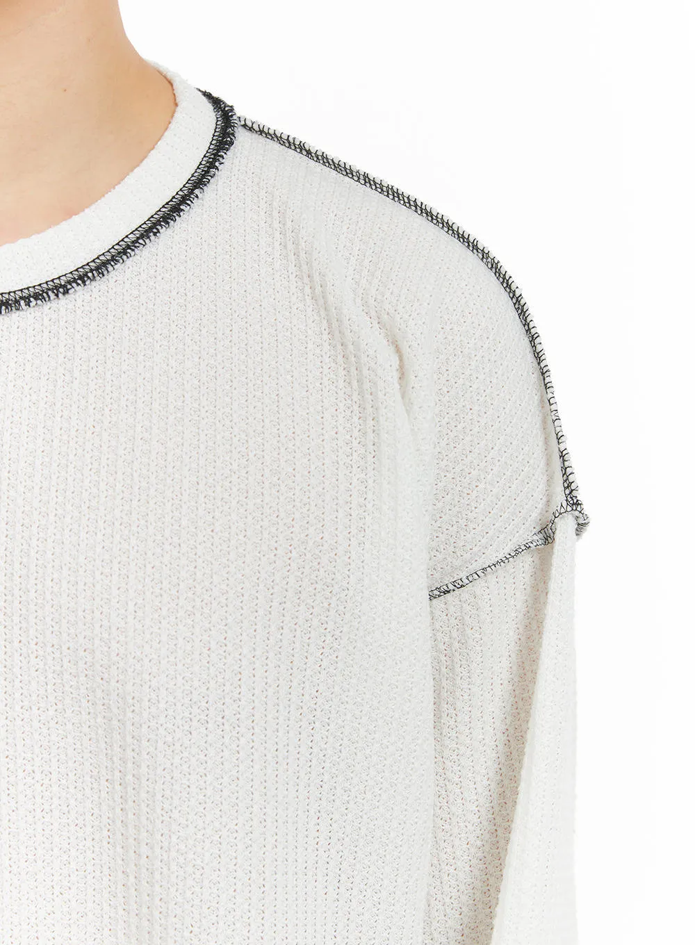 Men's Stitch Detail Oversized Long Sleeve IA402