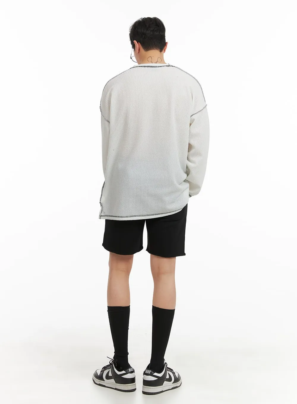 Men's Stitch Detail Oversized Long Sleeve IA402