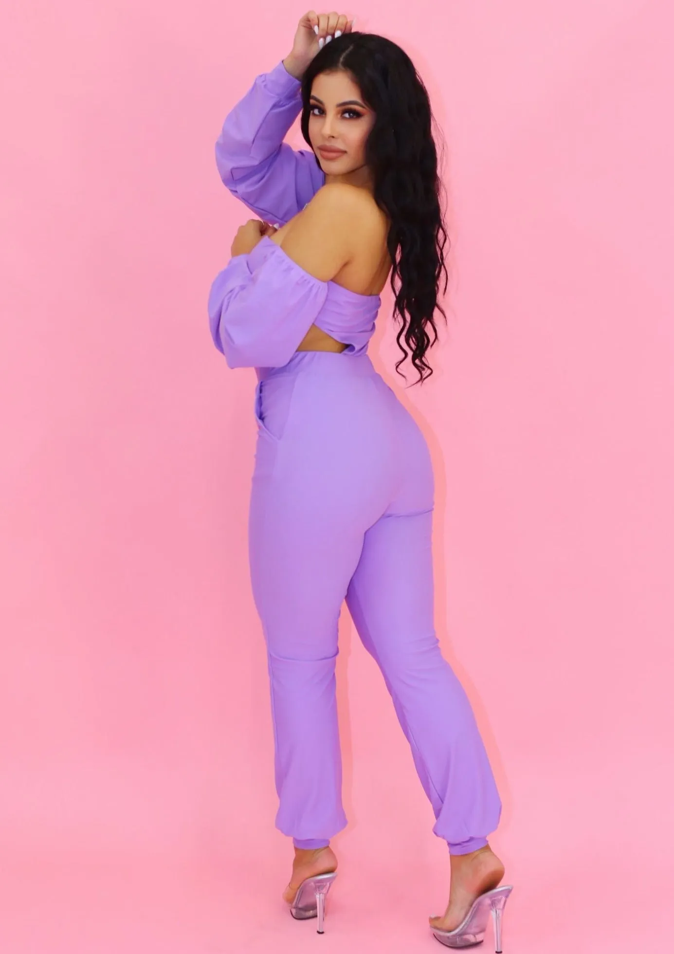 Merly Off Shoulder Waist Cut Out Jumpsuit