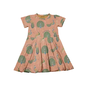 Meyadey Peafowl Parade Short Sleeved Circle Dress