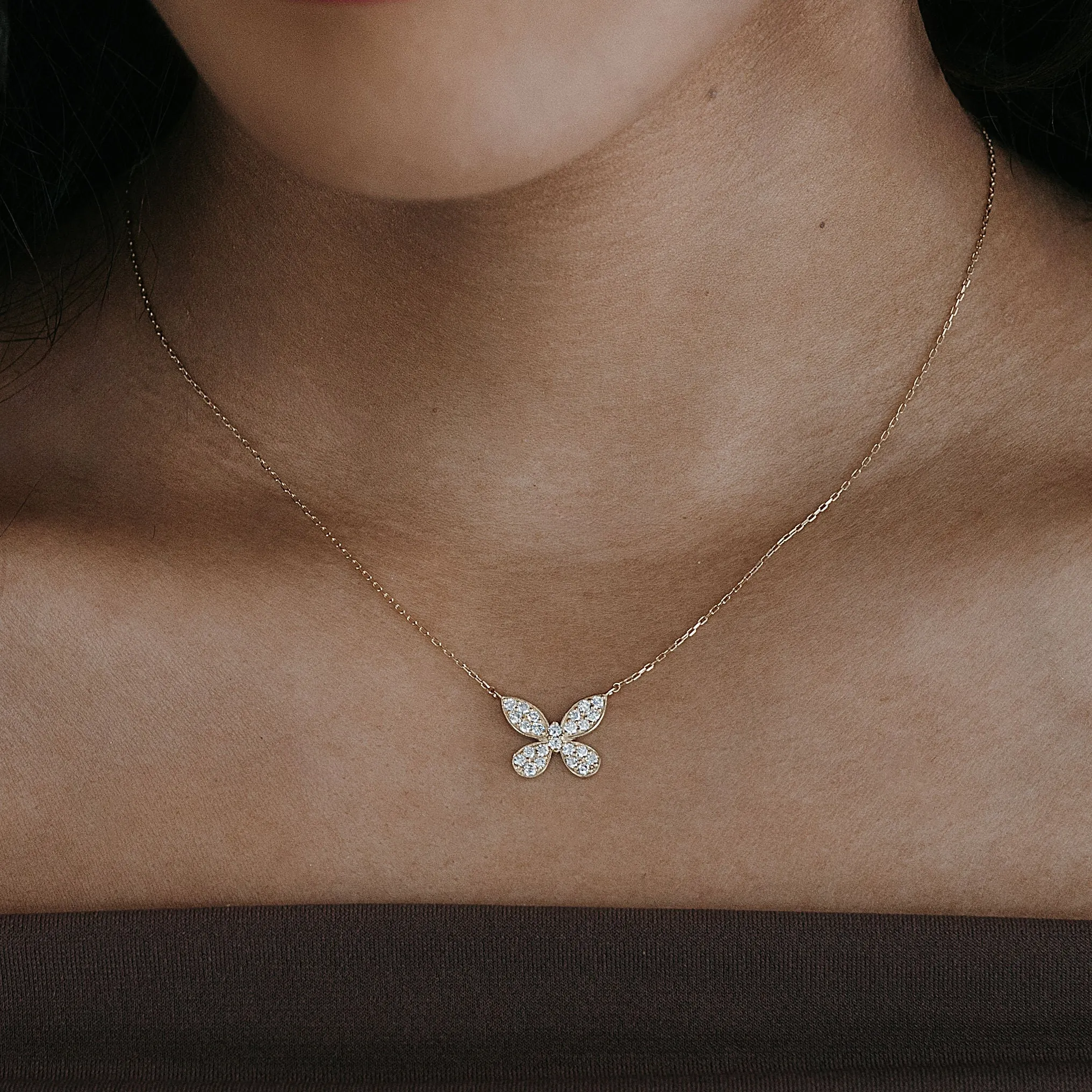 Mirabella Diamond Butterfly Necklace