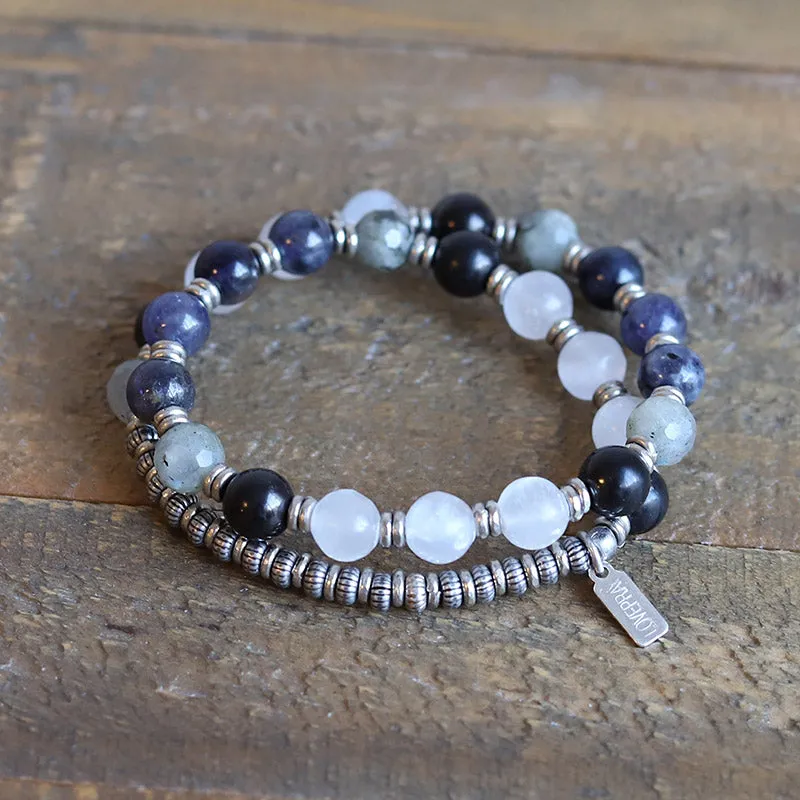 Miracles Selenite and Shungite Wrist Mala Bracelet