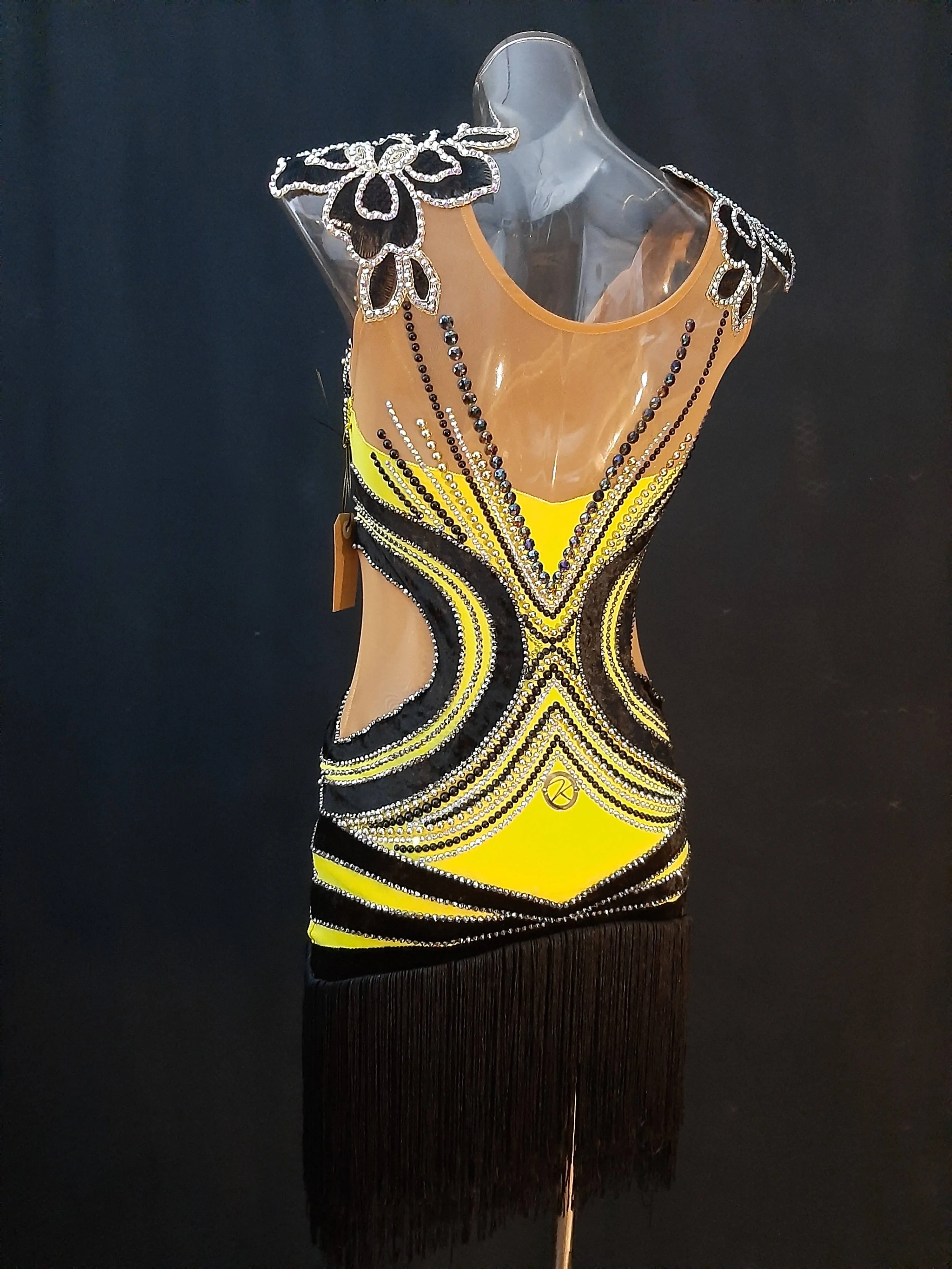 New Black&Yellow Latin Dress