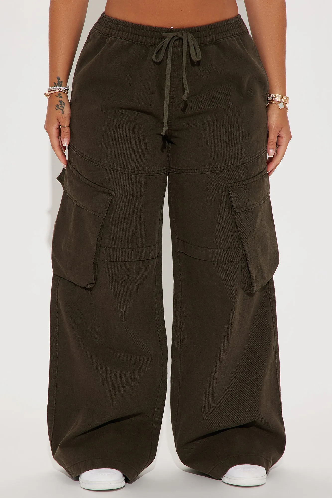 Nice For What Cargo Wide Leg Pant - Olive