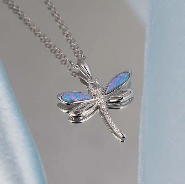 Opal Island Dragonfly Pendant & Earrings Set