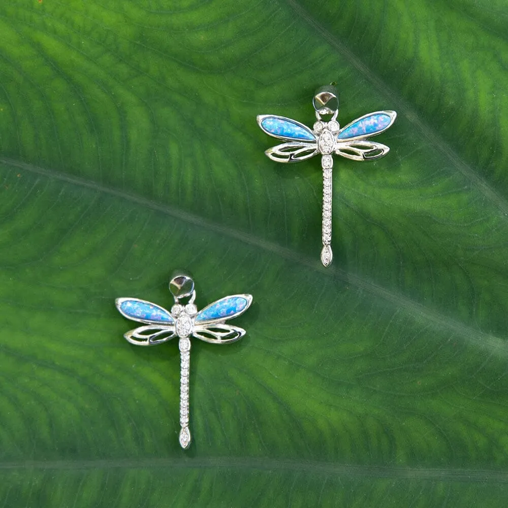 Opal Island Dragonfly Pendant & Earrings Set