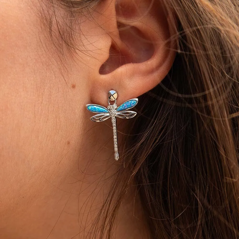 Opal Island Dragonfly Pendant & Earrings Set