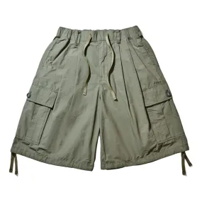 OPEN DIALOGUE DOUBLE PLEATS ARMY SHORTS-OLIVE