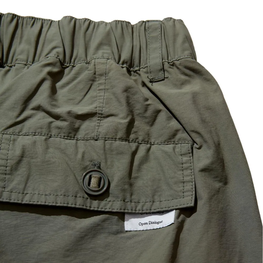 OPEN DIALOGUE DOUBLE PLEATS ARMY SHORTS-OLIVE