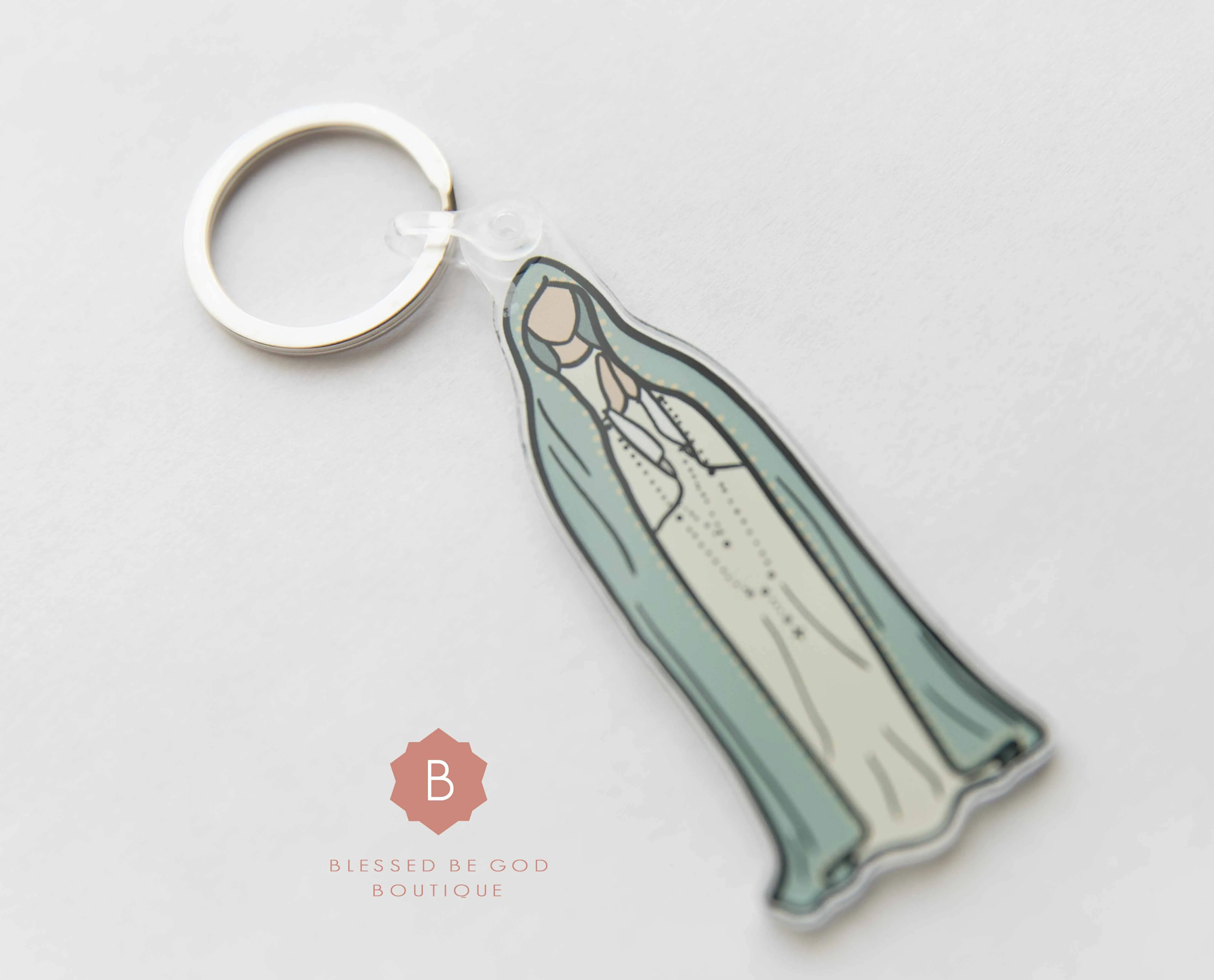 Our Lady of Fatima Keychain, acrylic