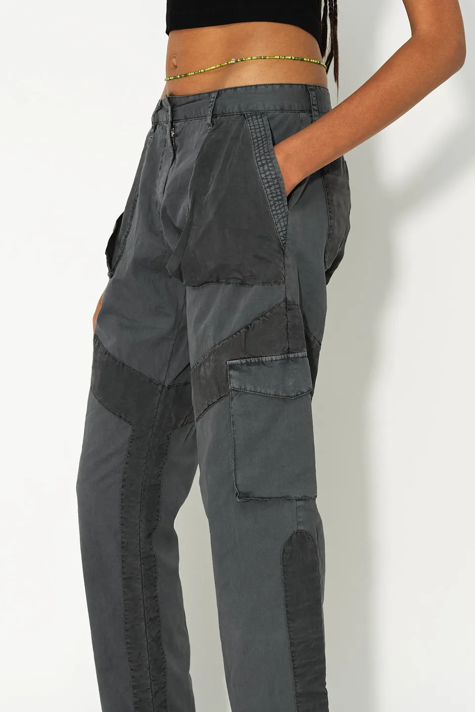 Paneled Utility Pant / Washed Black