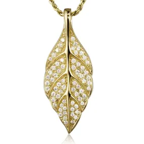 Pavé Maile Leaf Pendant