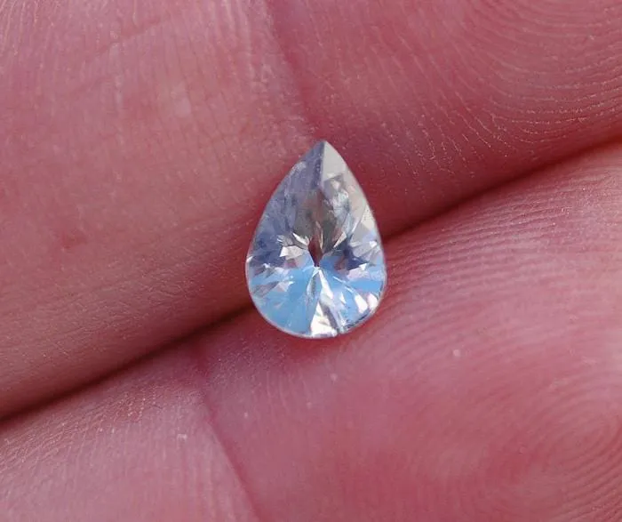 Pear Pastel Pink-Gray 8.2x5.8mm/1.31ct Natural Tanzania Sapphire Loose Gemstone