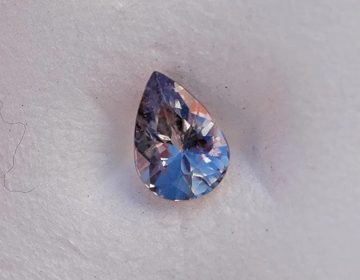 Pear Pastel Pink-Gray 8.2x5.8mm/1.31ct Natural Tanzania Sapphire Loose Gemstone