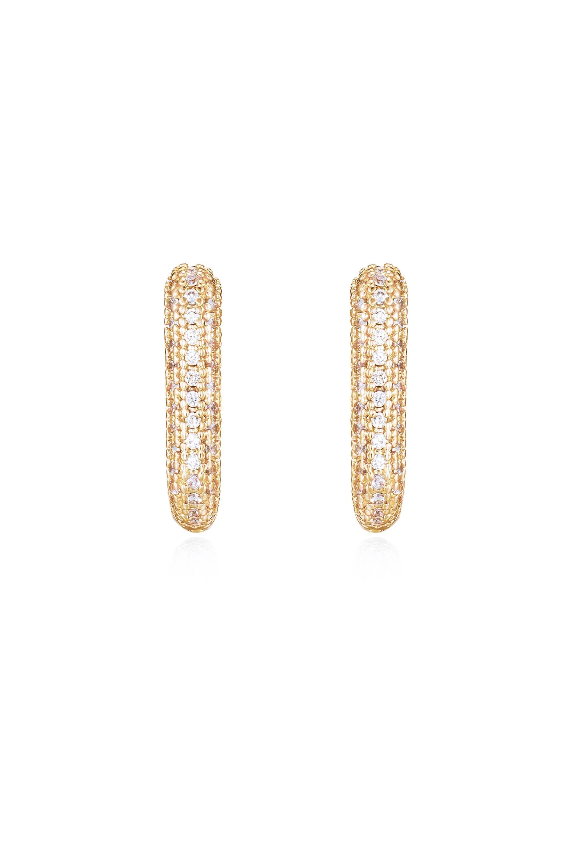 Petite Pave Huggie Earrings