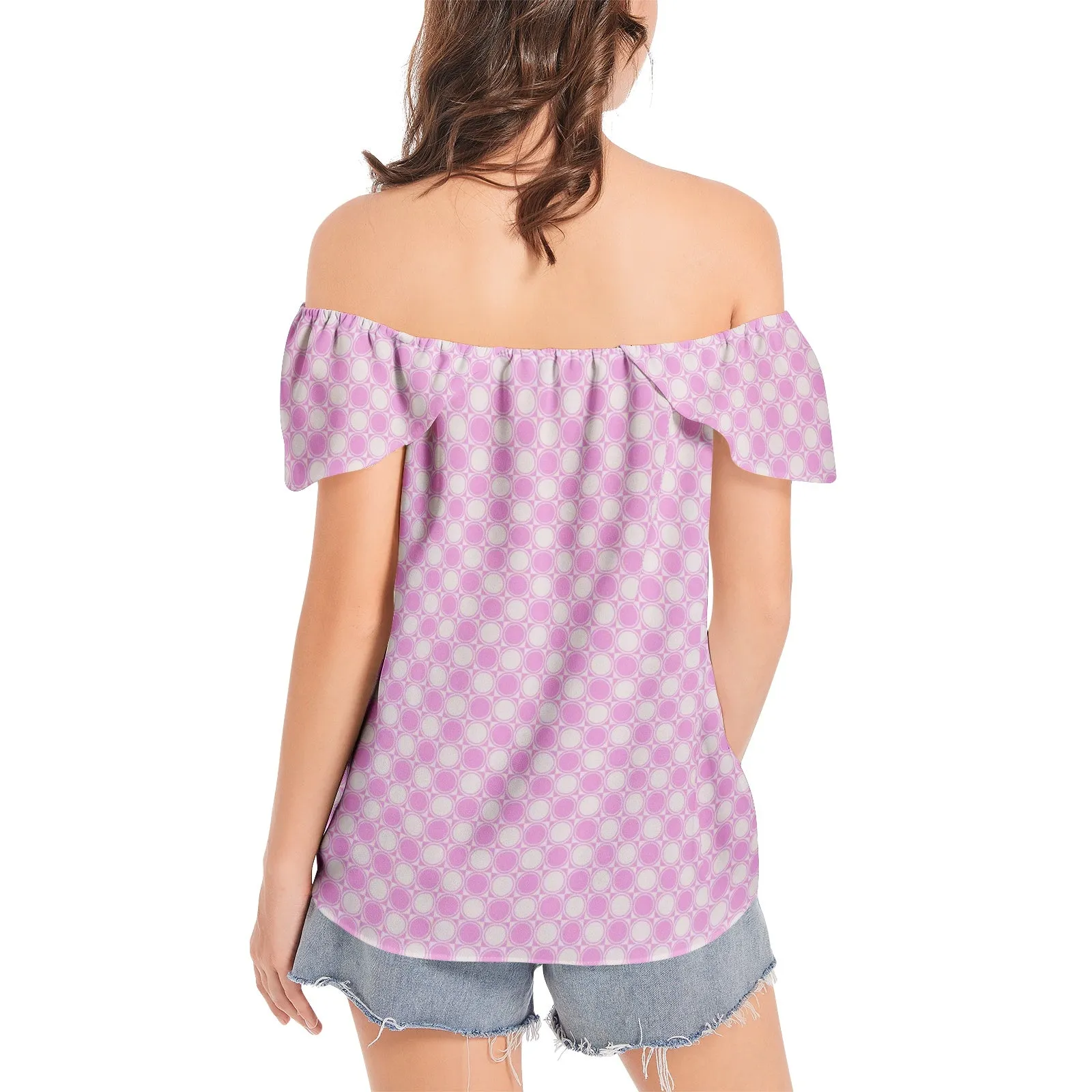 Pink Dots Women's Off The Shoulder Top