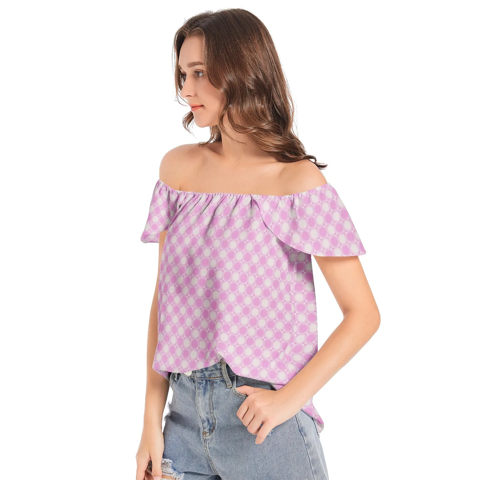 Pink Dots Women's Off The Shoulder Top