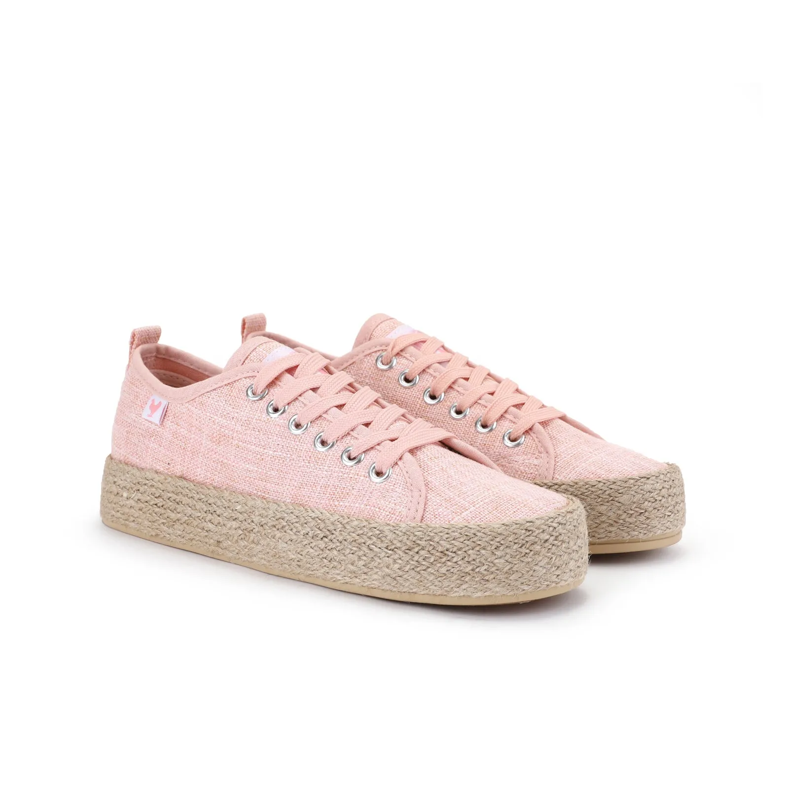 Pitas linen lace-up espadrille sneakers