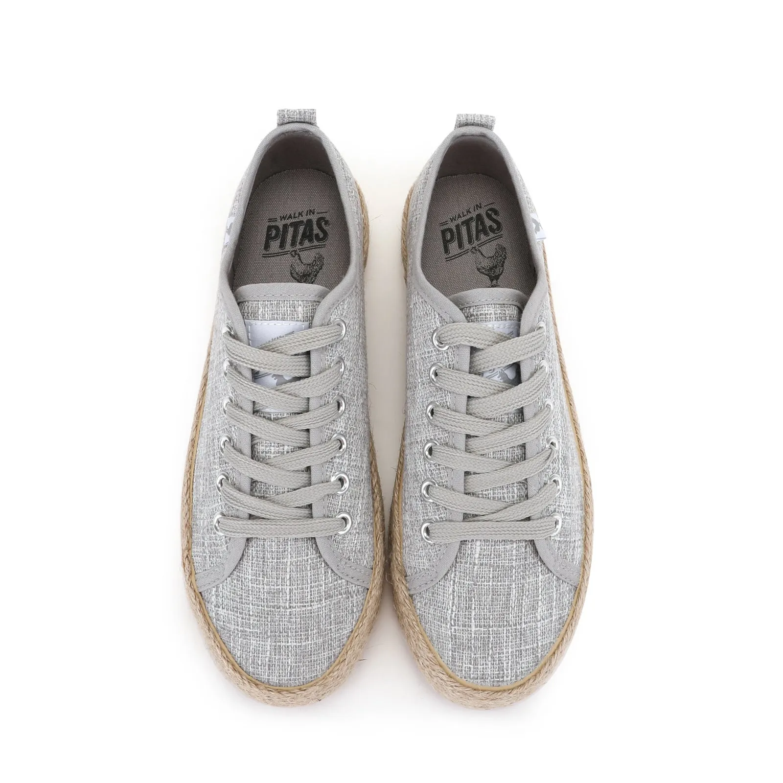 Pitas linen lace-up espadrille sneakers