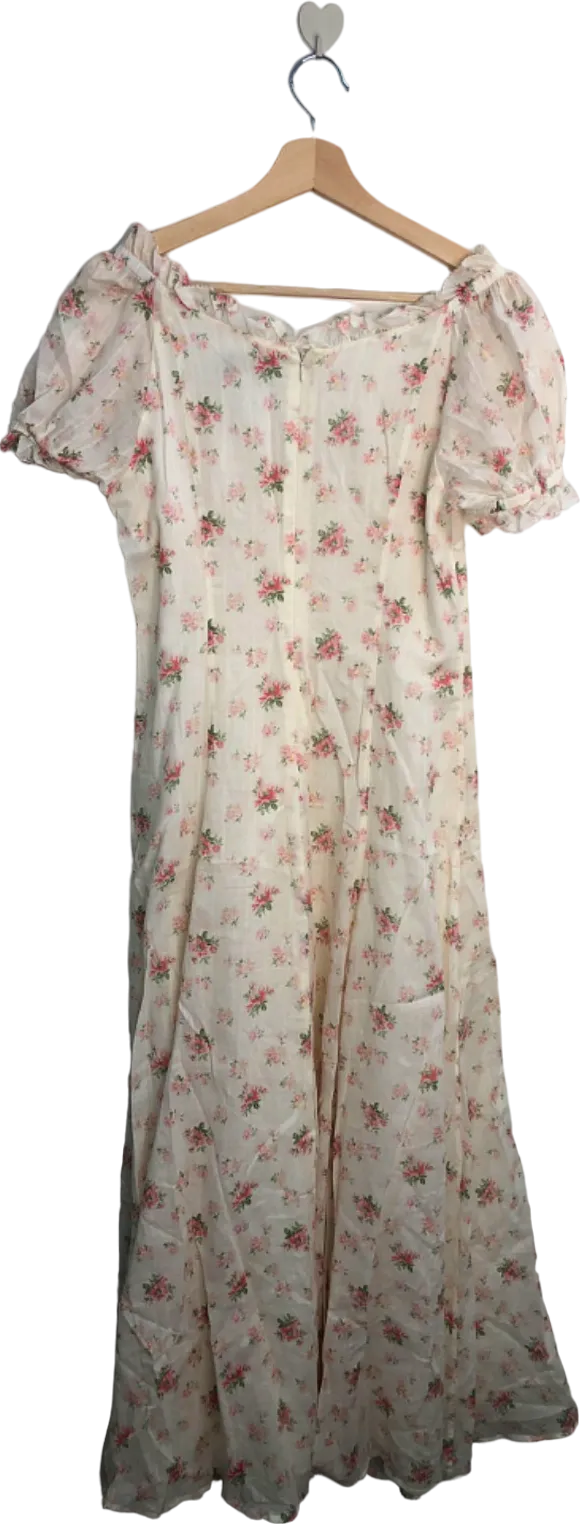 Polo Ralph Lauren Ivory Floral Print Dress UK 10