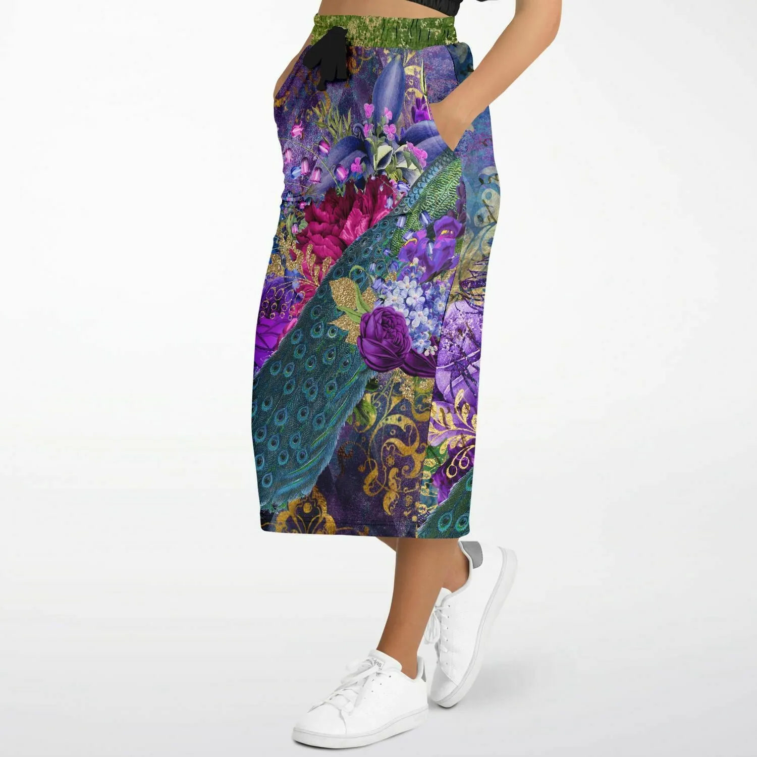 Purple Fusion Eco-Poly Long Pocket Skirt